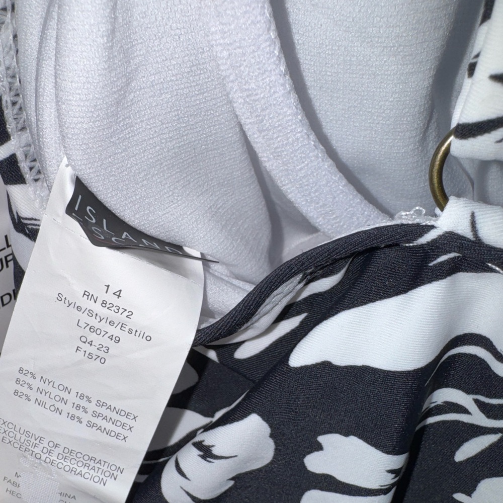 Island Escape Printed Cali Underwire Tankini Swim Top Size 14 - Picture 6 of 10